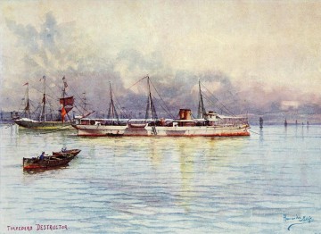 海戦 Painting - スペイン軍艦デストラクター